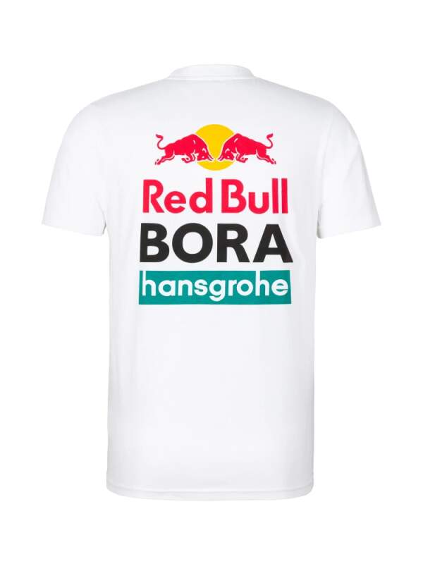 Red Bull Bora Hansgrohe Fan-T-Shirt weiß mit Logo