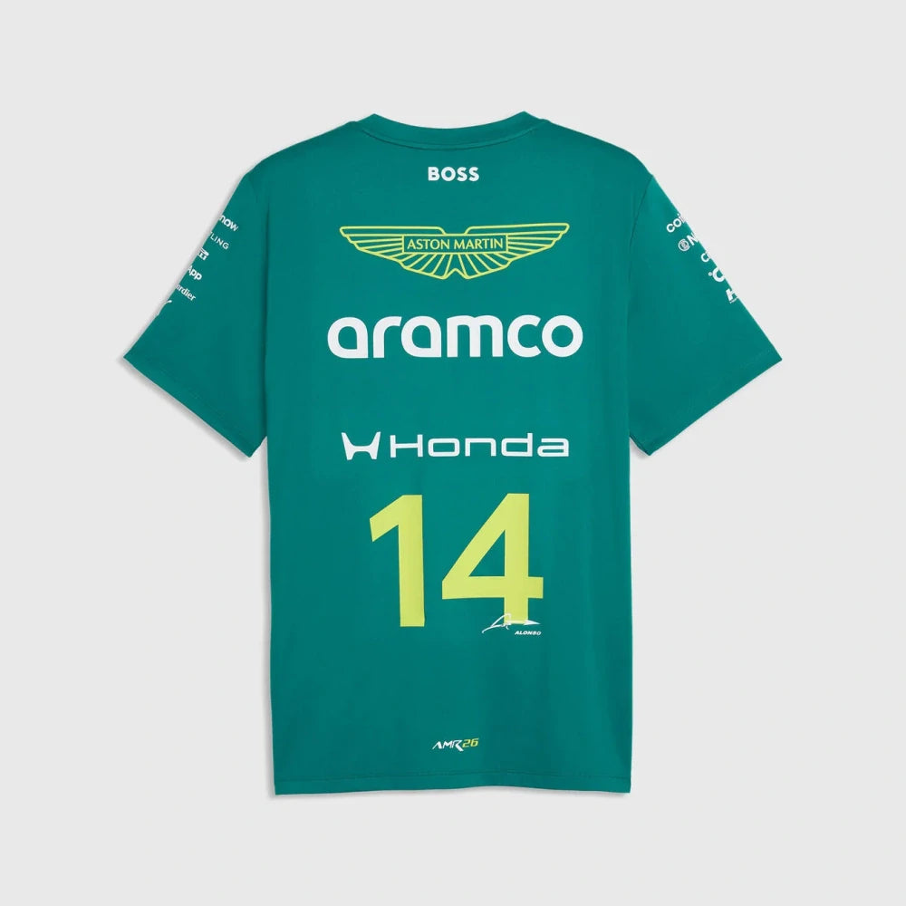 Aston Martin F1 Team Fernando Alonso #14 T-Shirt 2026 – Grün