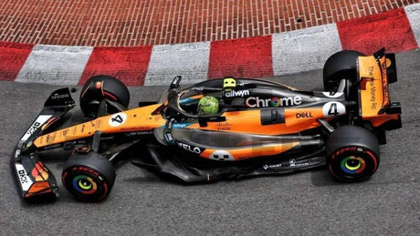 Modell McLaren F1 MCL39 BBurago #4 Lando Norris Monaco 2025 im Maßstab 1:43 - Signature