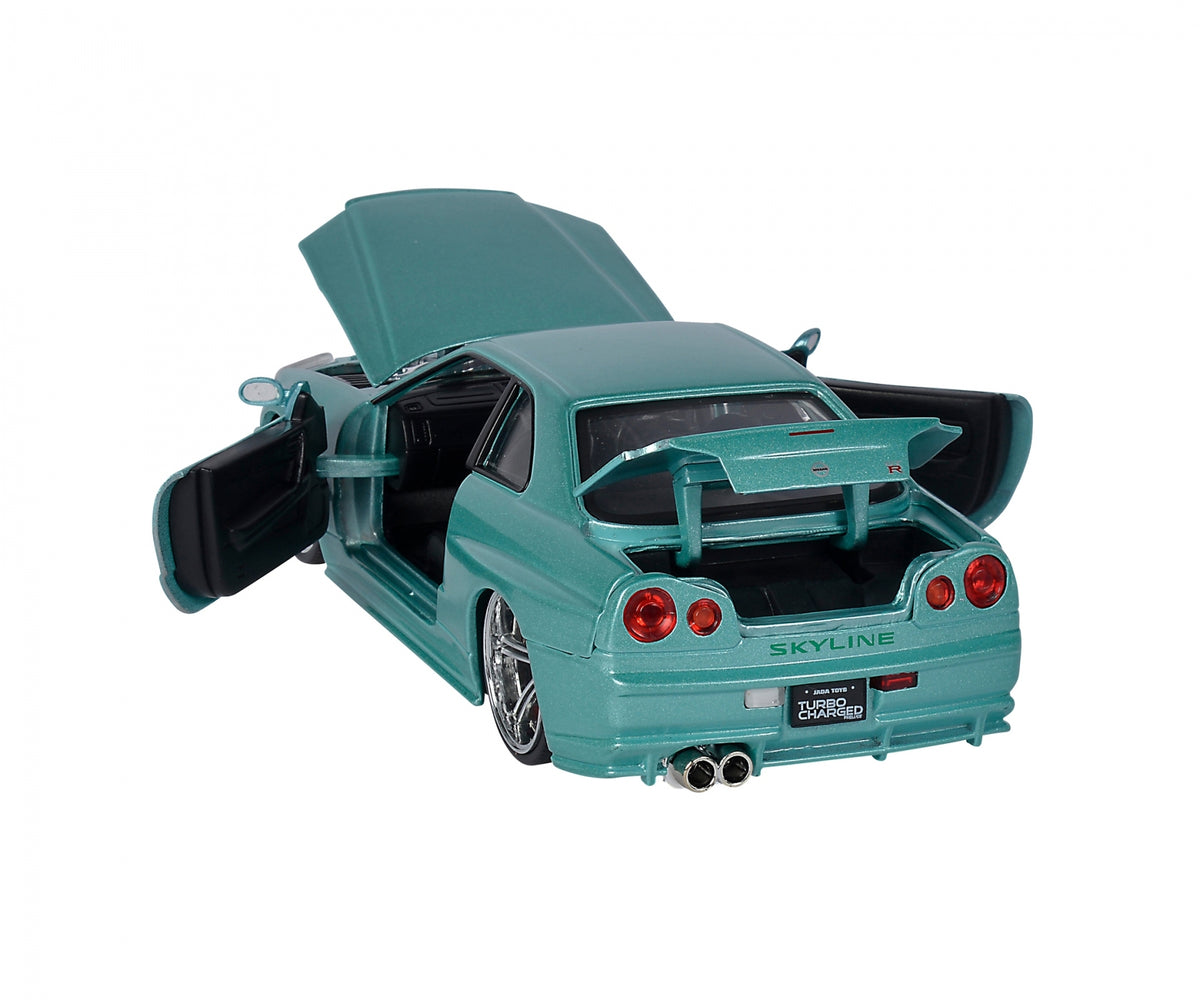 Modell Fast & Furious Nissan Skyline GT-R34 Brian's 2002 grau