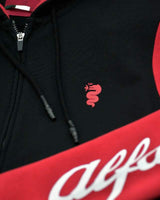 Alfa Romeo zip-up sweatshirt with AR logo, black - S
