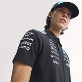 Adidas Mercedes AMG Petronas F1 Poloshirt schwarz mit Sponsorenlogos - Team Edition