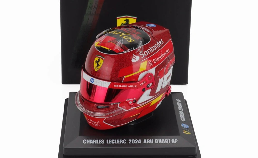 LookSmart Charles Leclerc Helmmodell im Maßstab 1:5 – SF Abu Dhabi 2024