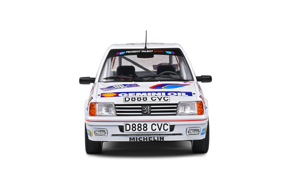 Modell Solido Peugeot 205 GTI Colin McRae im Maßstab 1:18, Lombard Rallye 1988