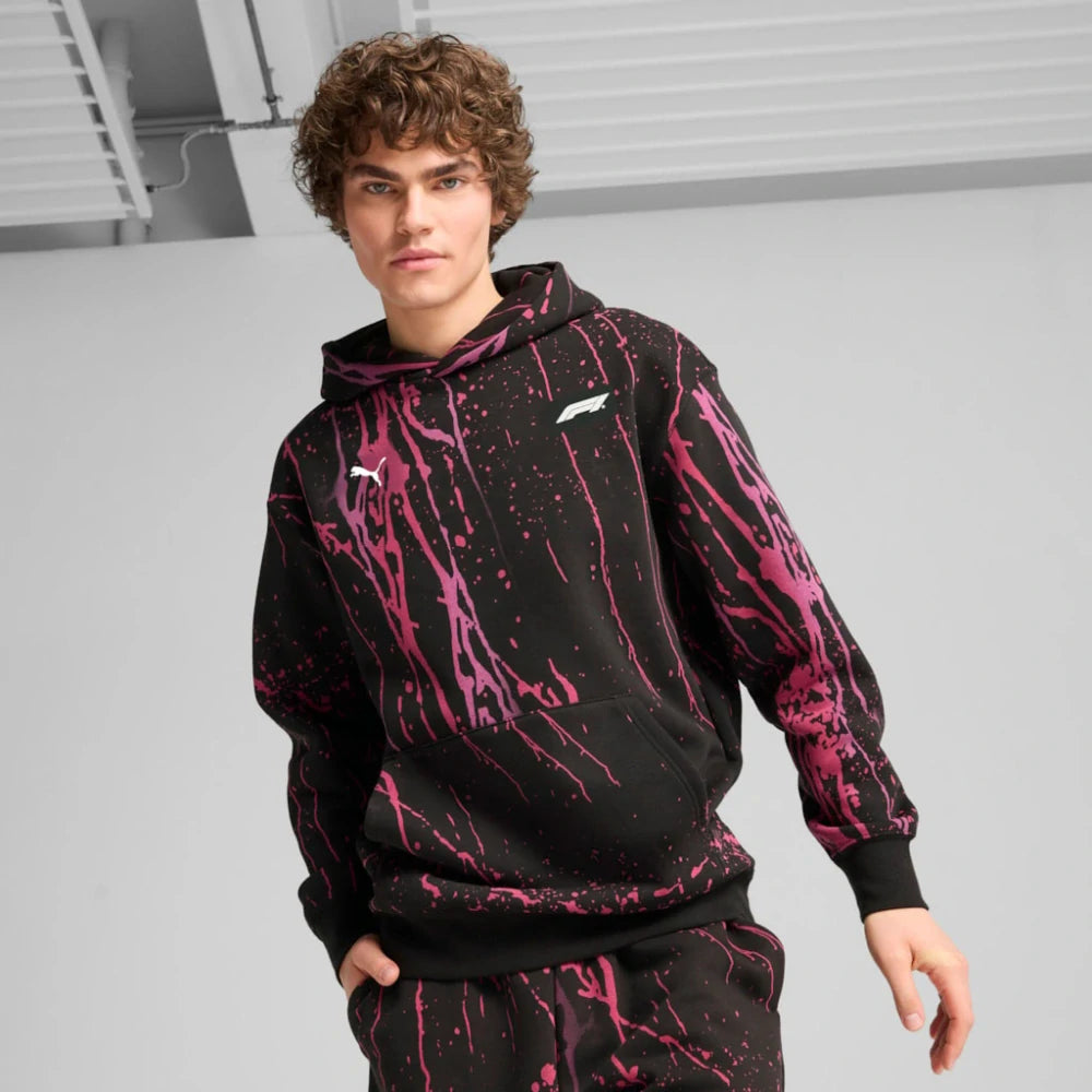 Puma Formula 1 Splash Hoodie – Schwarz/Pink