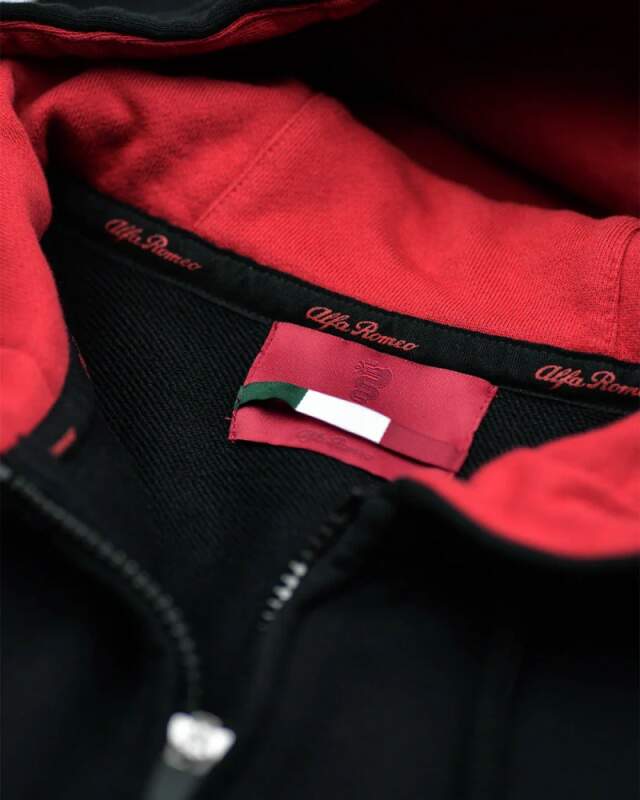 Alfa Romeo zip-up sweatshirt with AR logo, black - S