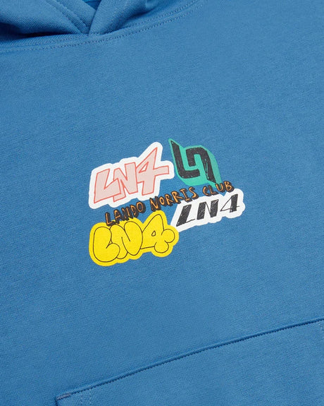 Lando Norris LN4 STICKER Kinder-Hoodie – Blau