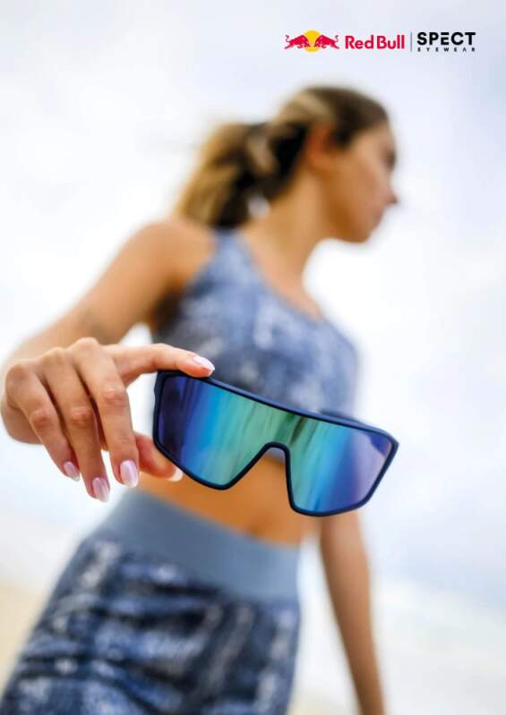 Red Bull Spect DAFT sunglasses white with red-orange lens