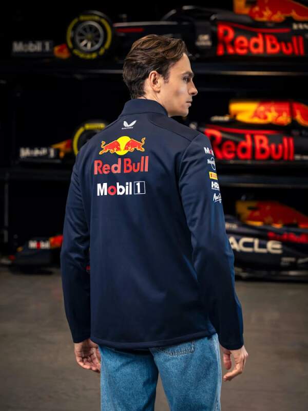 Oracle Red Bull Racing team softshell jacket with sponsor logos