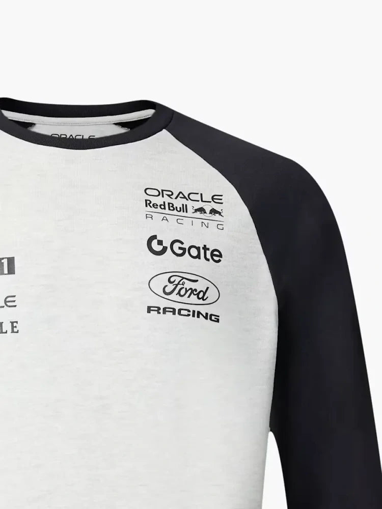 Oracle Red Bull Racing Classic Long Sleeve Team T-Shirt with Sponsor Logos – Grey