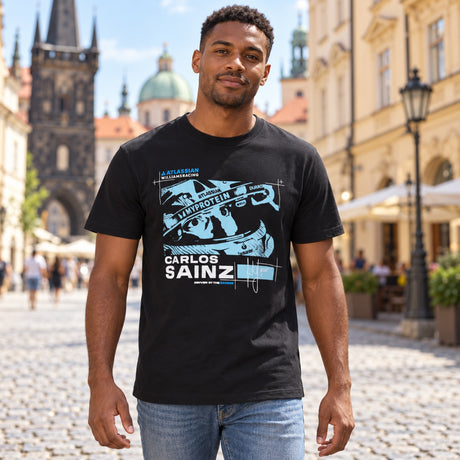 Carlos Sainz Williams Racing F1 Fan-T-Shirt – Dunkelblau – Illustrationsfoto (KI)